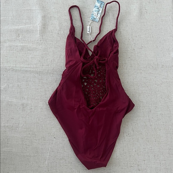 Frankies Bikinis - Maroon Poppy One Piece - Picture 2 of 5